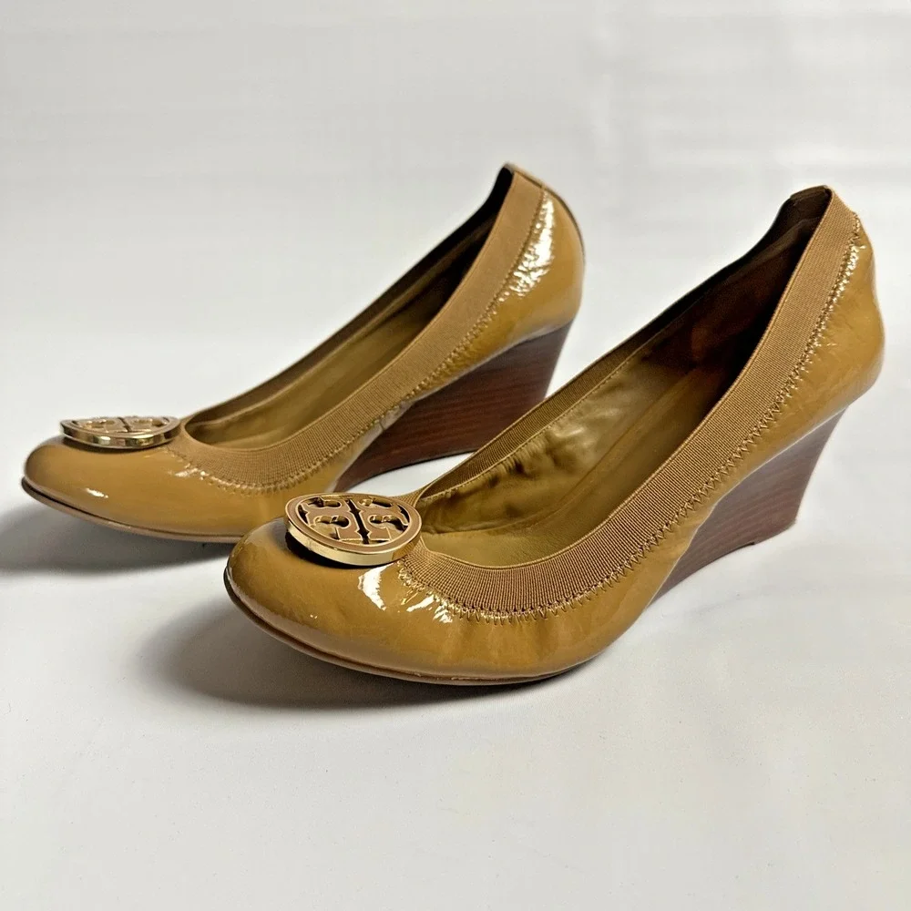 Tory Burch Quiet Luxury Old Money Preppy Wedge Pumps Women's 10 Polished Career